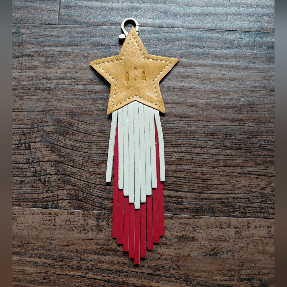 Portland Leather Austin Star Tassel Keychain - Sunflower, Ruby, Bone